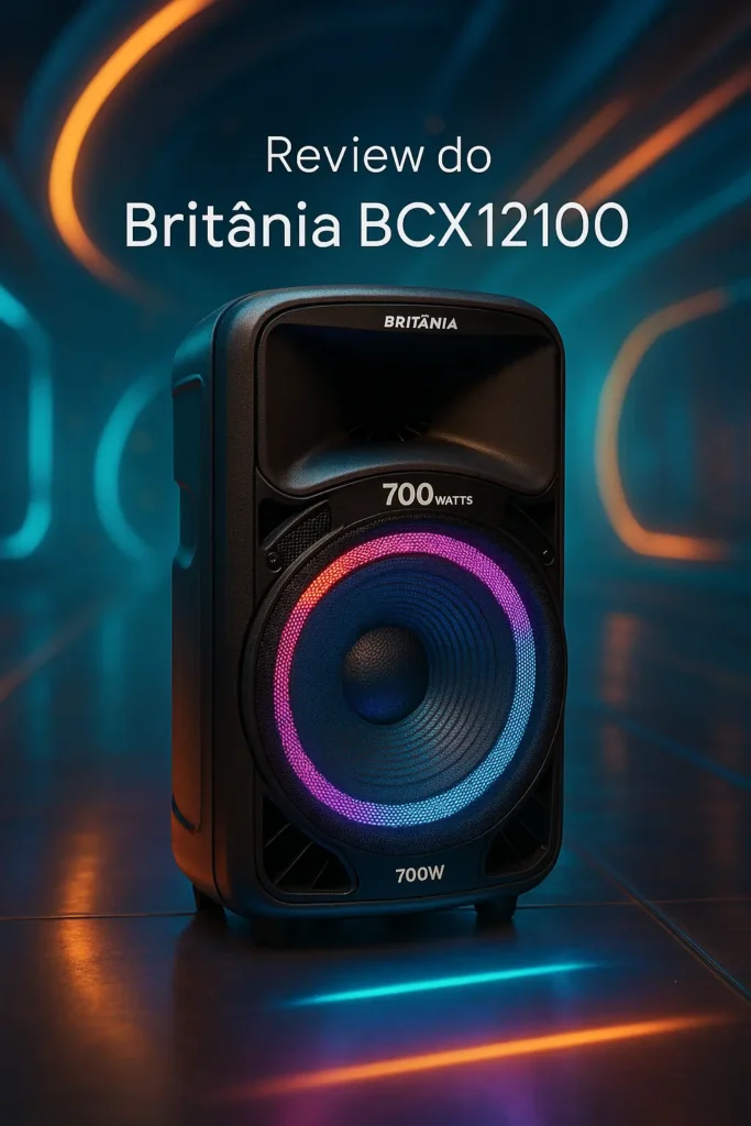 Caixa de Som Britânia BCX12100 700W com Woofer 12” e Bluetooth