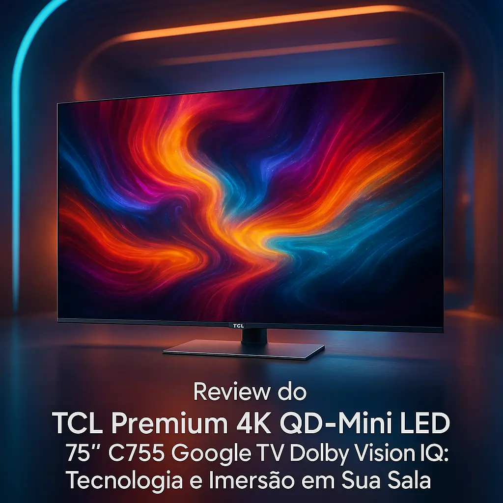 TCL Premium 4K QD-Mini LED 75" C755 Google TV Dolby Vision IQ: Tecnologia e Imersão em Sua Sala