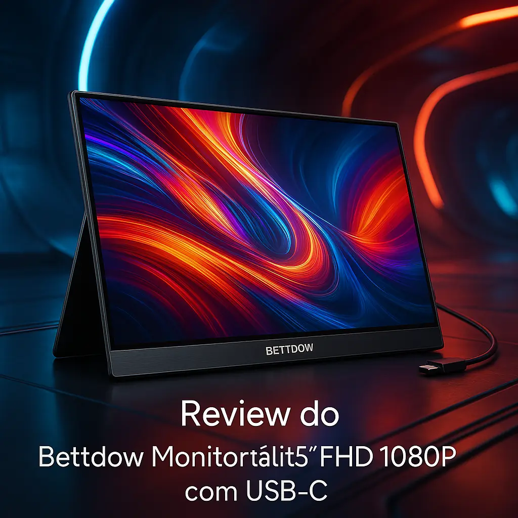 Bettdow Monitor Portátil 15,6'' FHD 1080P com USB-C