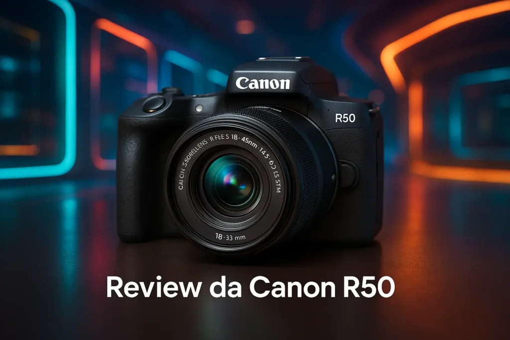 Câmera Digital Canon R50 18-45 IS STM: Qualidade e Portabilidade para o Seu Dia a Dia