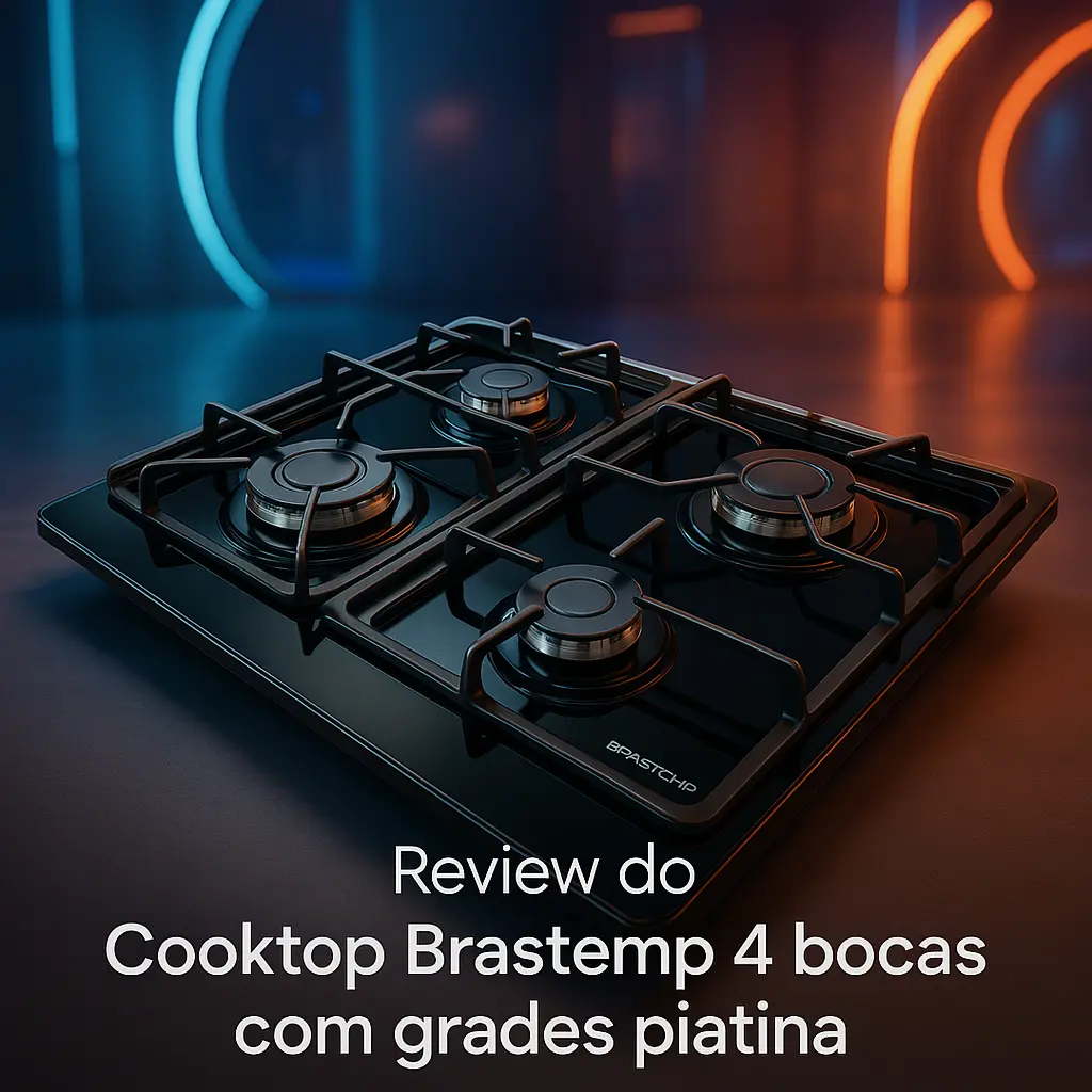 Cooktop Brastemp 4 bocas com grades piatina