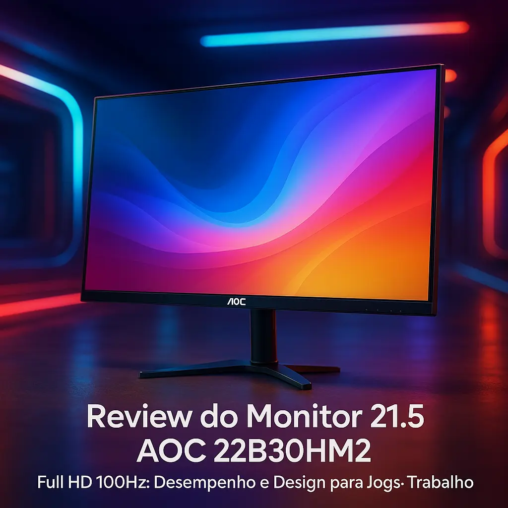 Monitor 21.5 AOC 22B30HM2 Full HD 100Hz: Desempenho e Design para Jogos e Trabalho