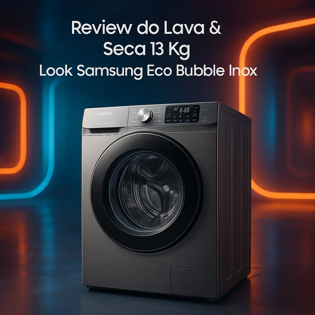 Lava & Seca 13 Kg Look Samsung Eco Bubble Inox com 24 Programas de Lavagem - WD7000T