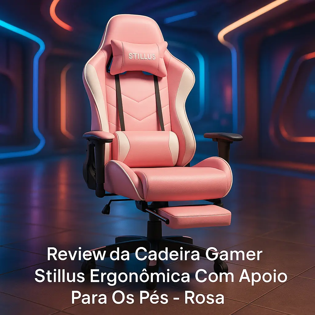 Cadeira Gamer Stillus Ergonômica Com Apoio Para Os Pés - Rosa