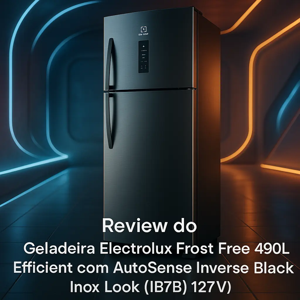 Geladeira Electrolux Frost Free 490L Efficient com AutoSense Inverse Black Inox Look (IB7B) 127V: Desempenho e Modernidade para Sua Cozinha