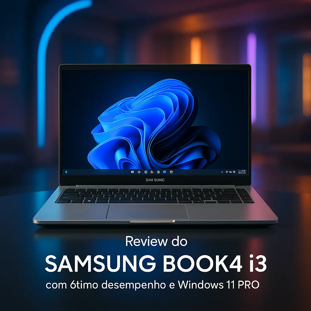 Notebook Samsung Book4 i3 com ótimo desempenho e Windows 11 PRO