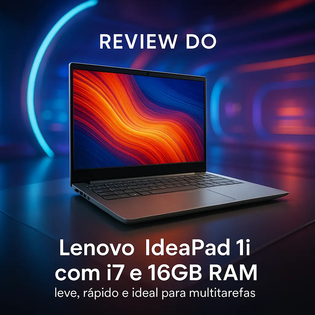 Notebook Lenovo IdeaPad 1i com i7 e 16GB RAM: leve, rápido e ideal para multitarefas