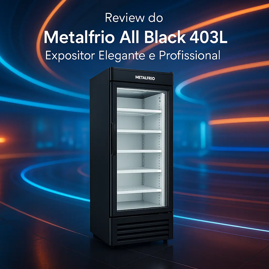 Metalfrio All Black 403L: Expositor Elegante e Profissional