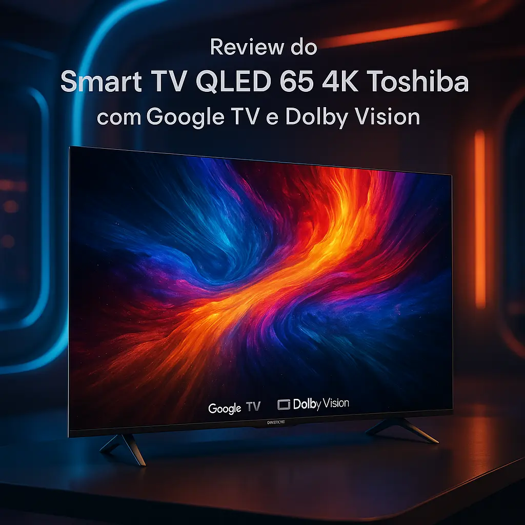 Smart TV QLED 65 4K Toshiba com Google TV e Dolby Vision