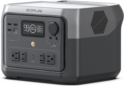 EF ECOFLOW Estação de Energia Portátil RIVER 2 Max, Bateria LiFePO4 de 512 Wh/Carregamento Rápido de 1H, Gerador Solar de Saída de até 1000W, para Camping/RVs/Uso Doméstico