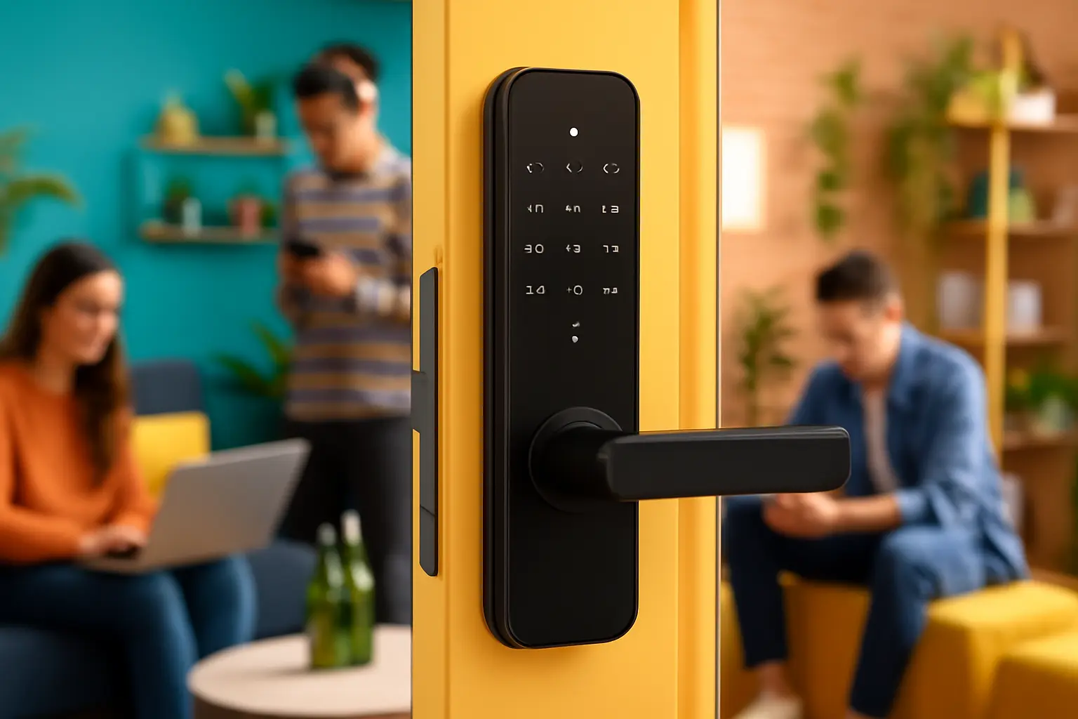 Fechadura Digital SL100 Smart Lock Embutida Com Senha e Cartão Preta