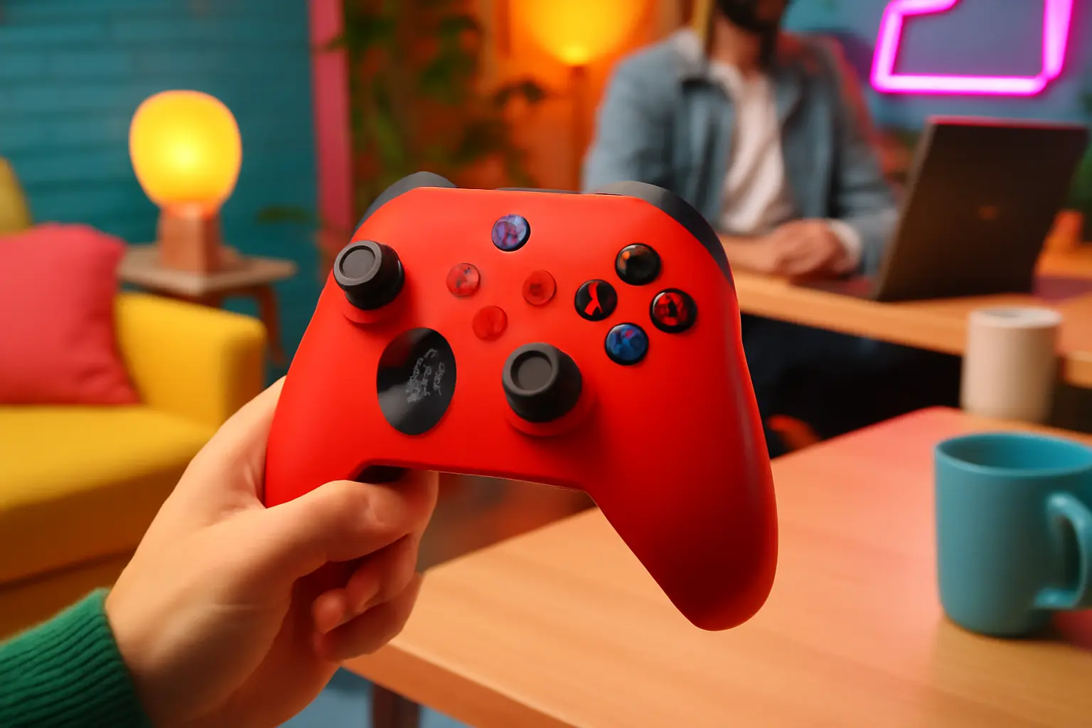 Controle sem Fio Xbox - Pulse Red: Conforto e Desempenho Impecáveis