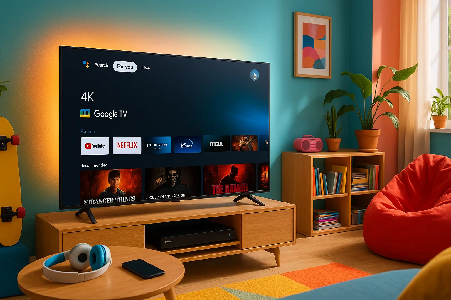 Smart TV Philips 50" 4K HDR com Google TV e Voz