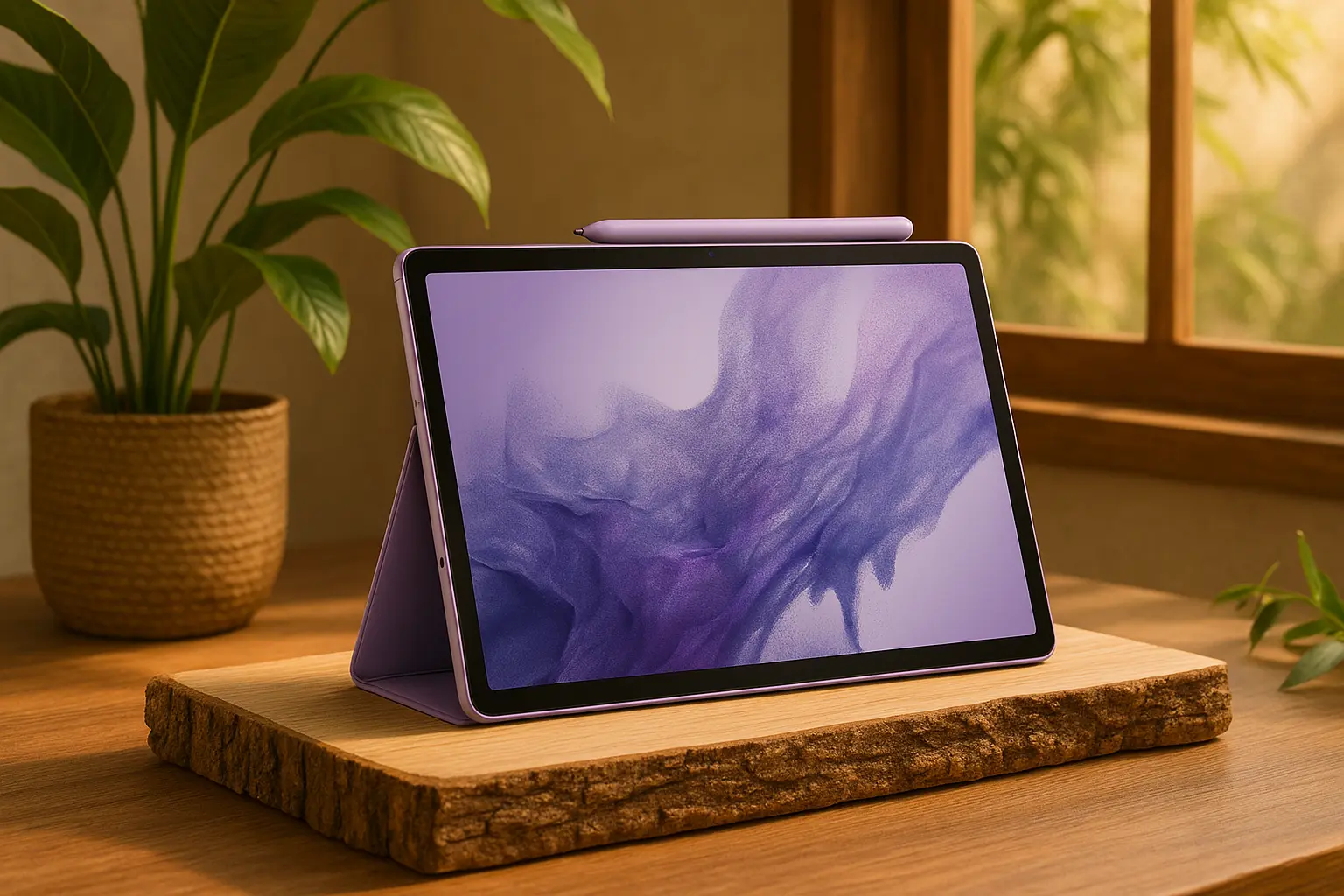Galaxy Tab S9 FE Lavanda: desempenho e estilo moderno