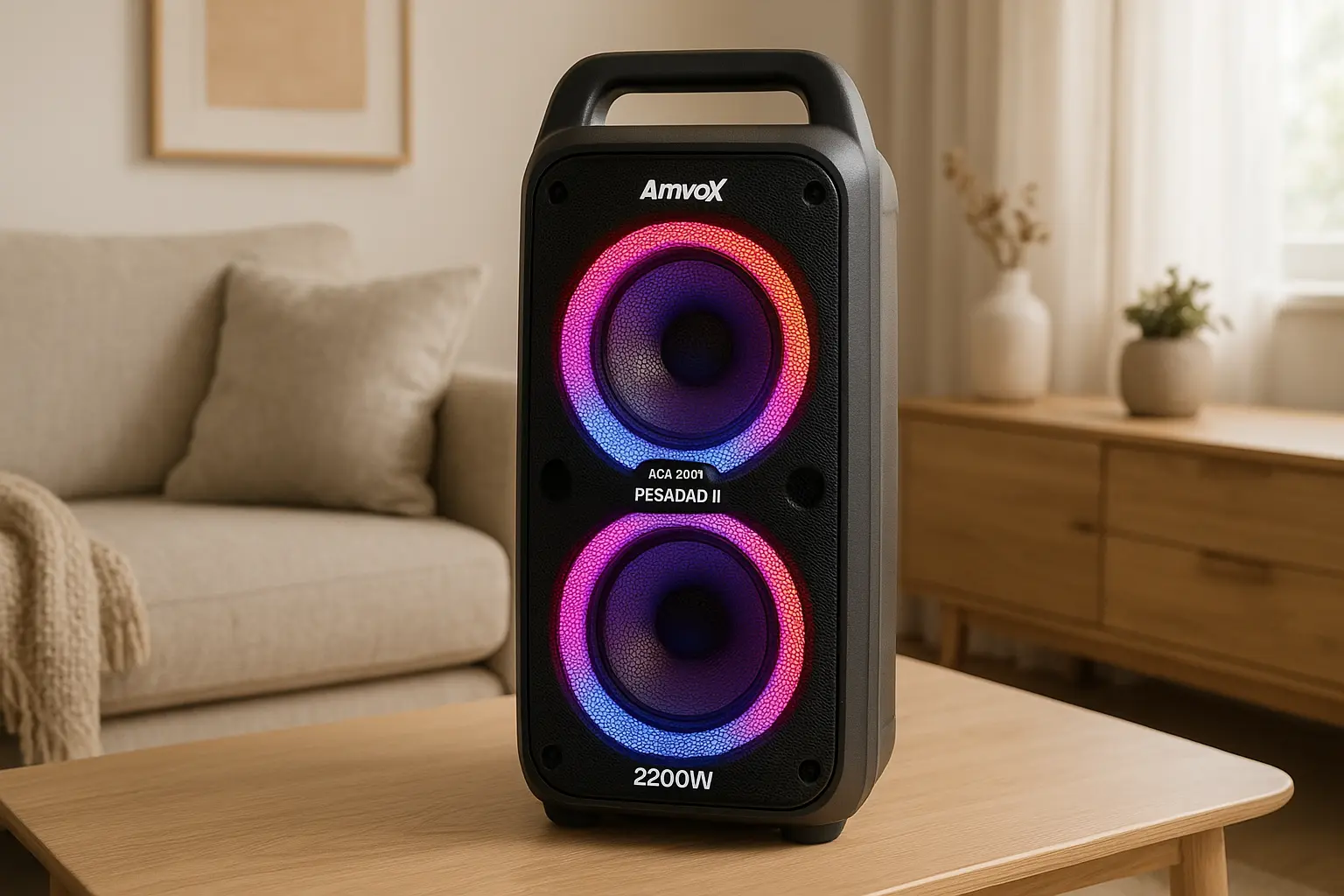 Caixa de Som Amvox ACA 2201 Pesadão II com 2200W e LED
