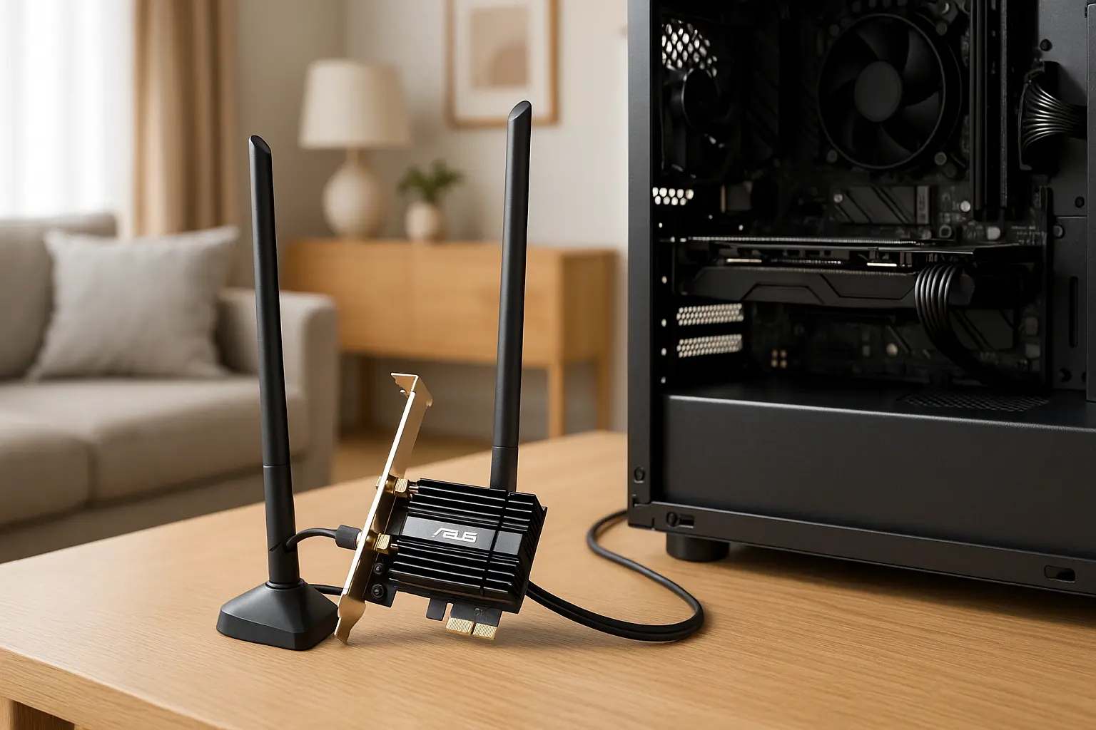 ASUS Adaptador PCE-BE92BT: WiFi 7, Bluetooth 5.4 e Antenas Externas