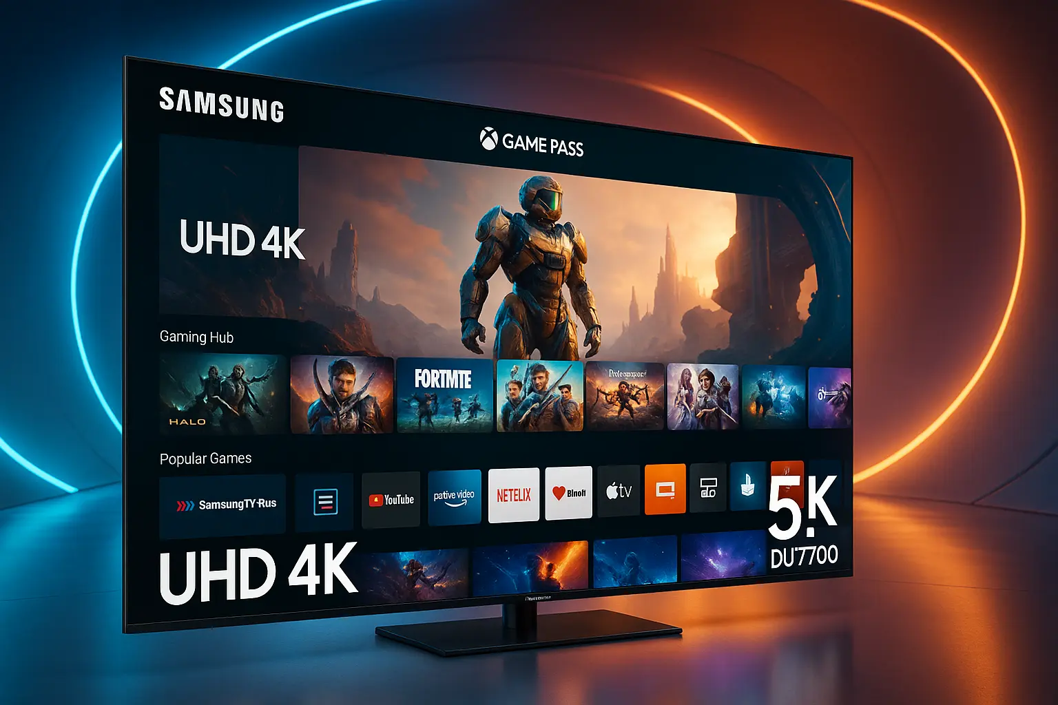 Samsung Smart TV 55" UHD 4K DU7700 com Gaming Hub