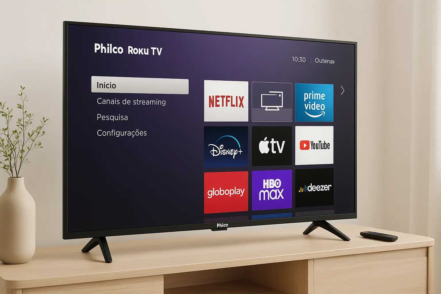 Smart TV Philco 43” Roku: som Dolby e tela Full HD
