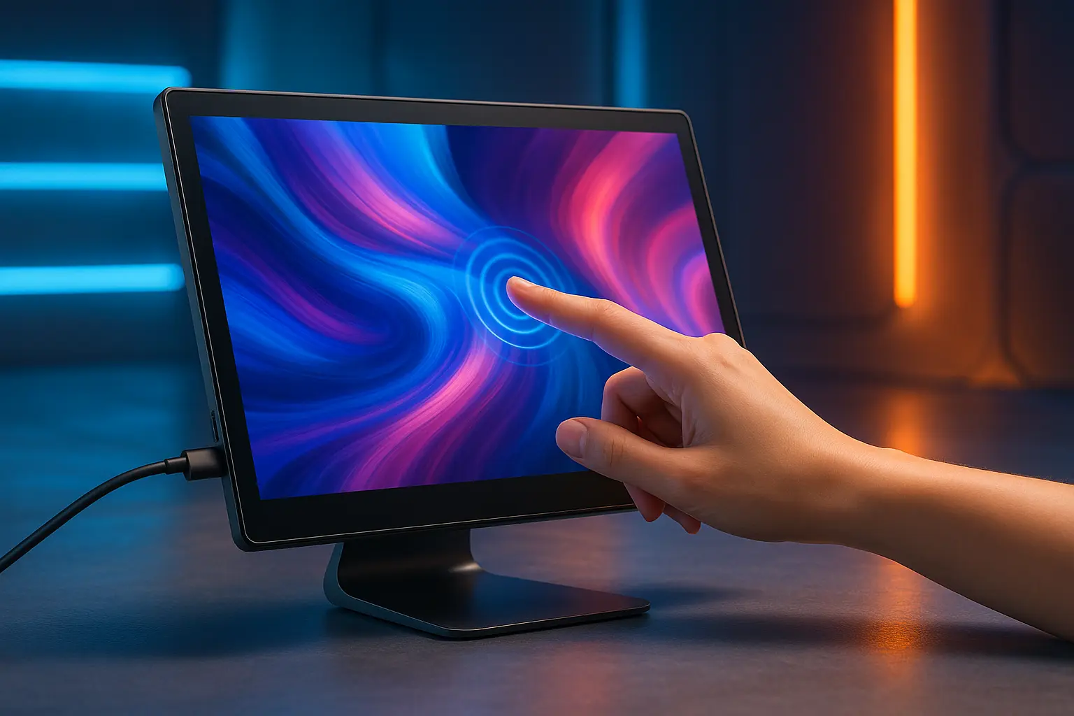 Monitor Touchscreen 13.3” USB-C com IPS e 10 Toques