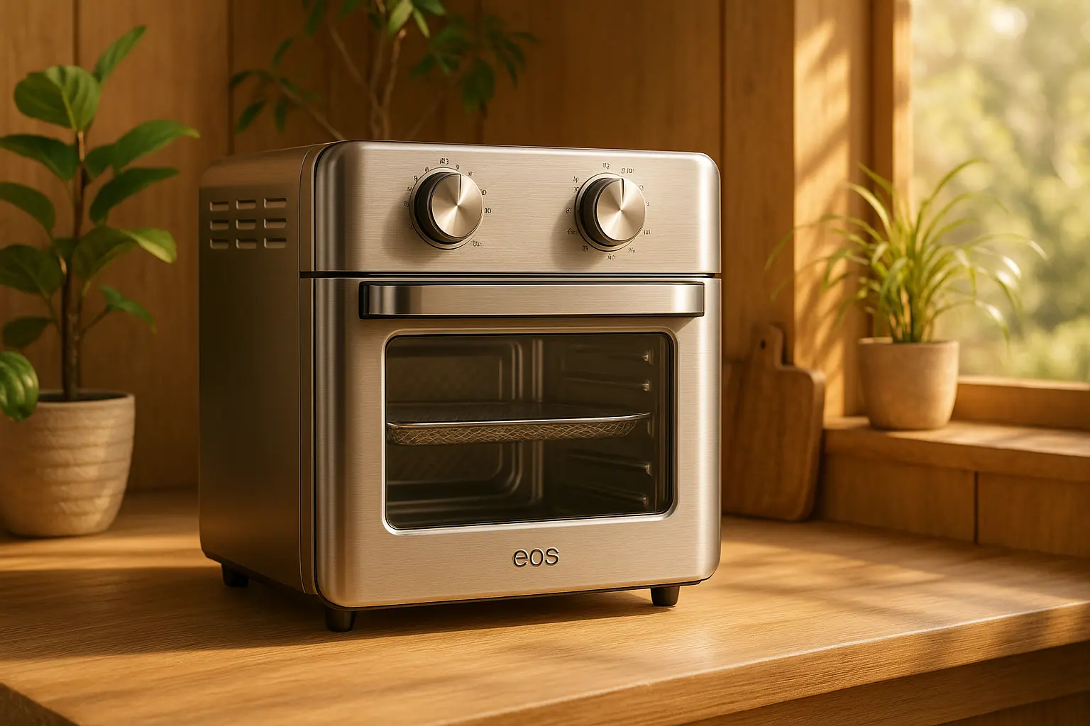 Fritadeira Eos Air Fryer Oven 15L Inox: prática e potente