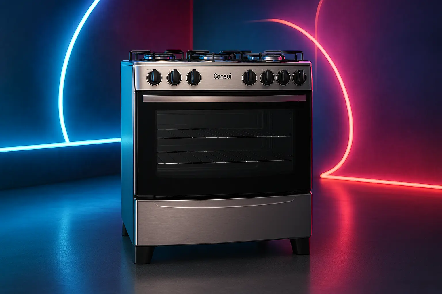 Fogão Consul 6 bocas Inox com vidro vedado