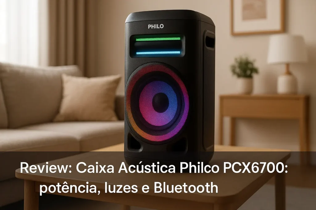 Caixa Acústica Philco PCX6700: potência, luzes e Bluetooth