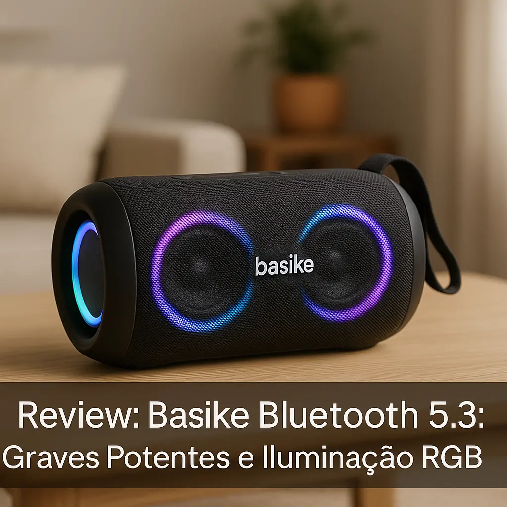 Basike Bluetooth 5.3: Graves Potentes e Iluminação RGB