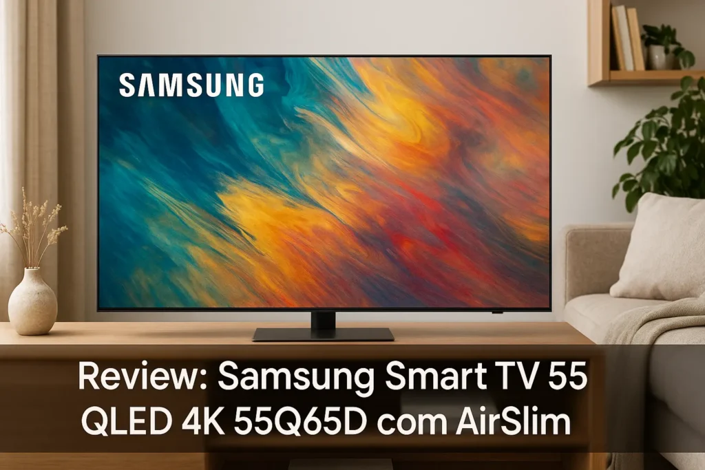 Samsung Smart TV 55" QLED 4K 55Q65D com AirSlim