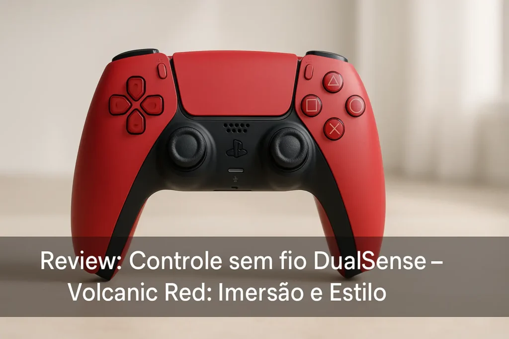Controle sem fio DualSense – Volcanic Red: Imersão e Estilo