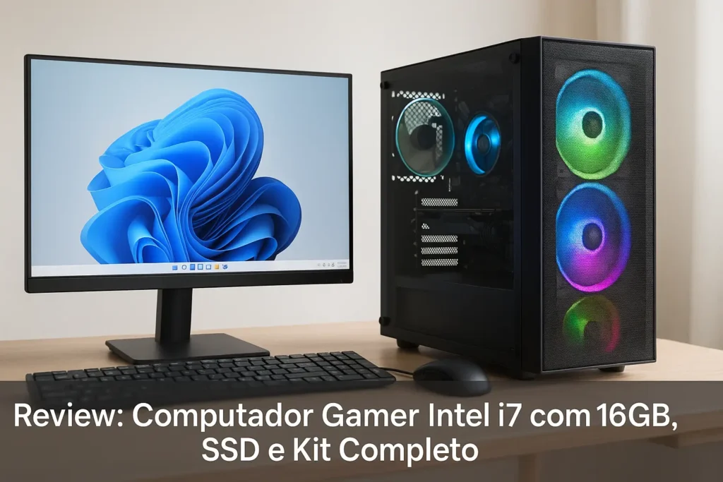 Computador Gamer Intel i7 com 16GB, SSD e Kit Completo