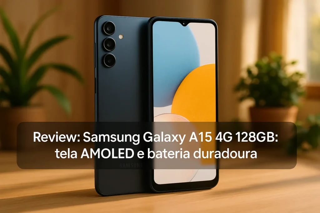 Samsung Galaxy A15 4G 128GB: tela AMOLED e bateria duradoura