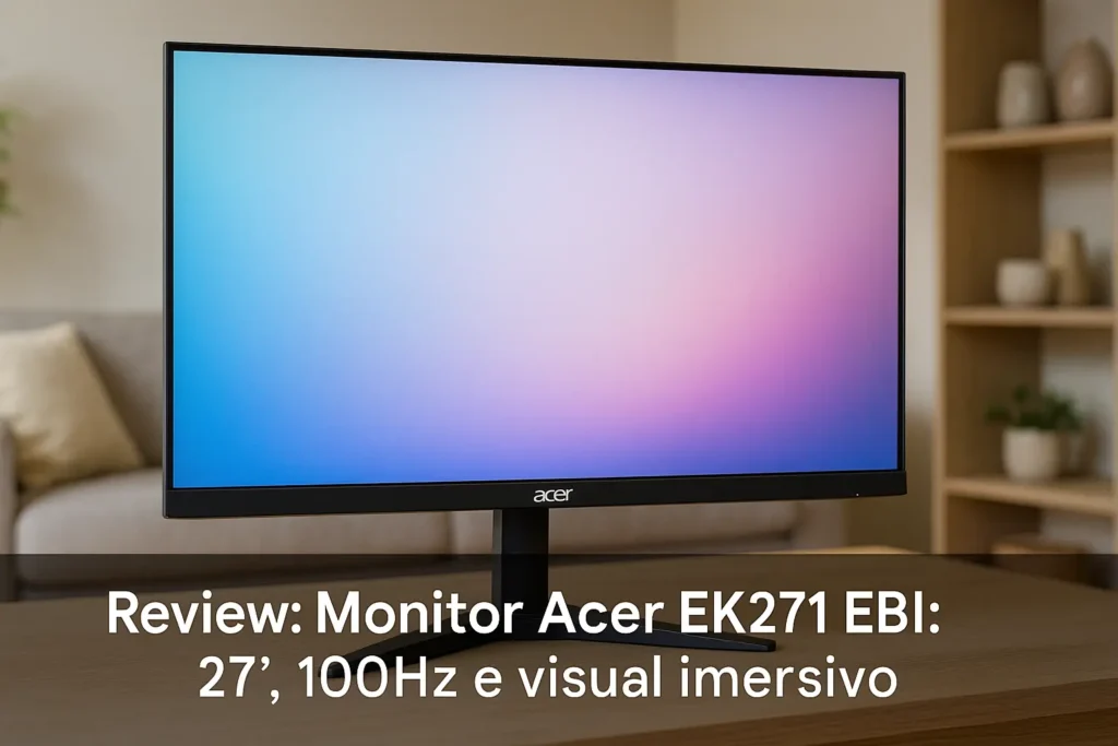 Monitor Acer EK271 EBI: 27", 100Hz e visual imersivo