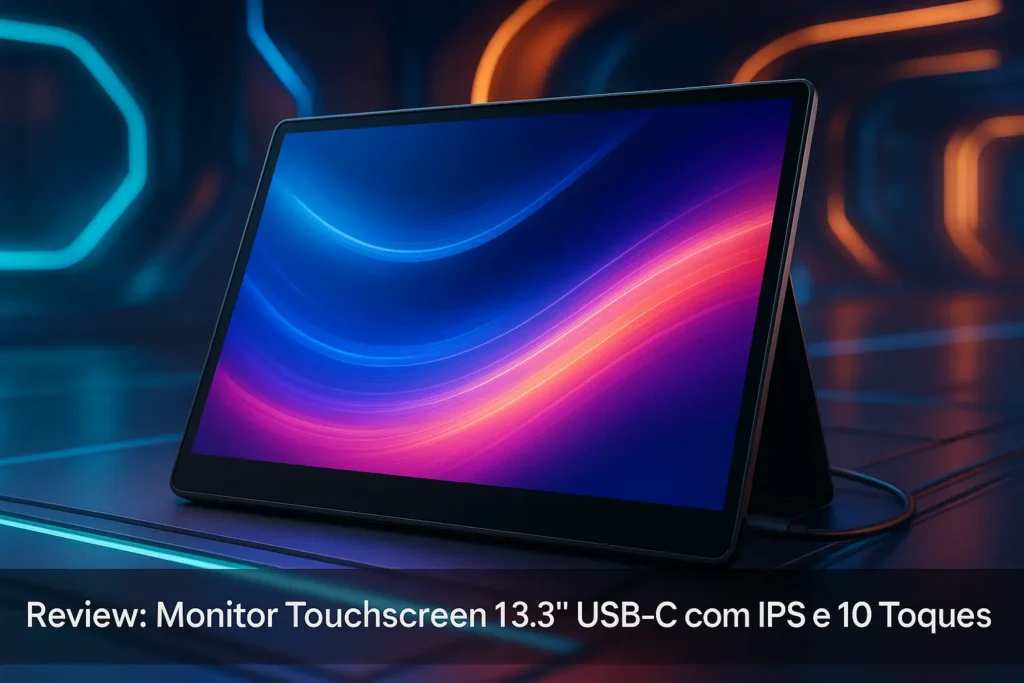Monitor Touchscreen 13.3” USB-C com IPS e 10 Toques