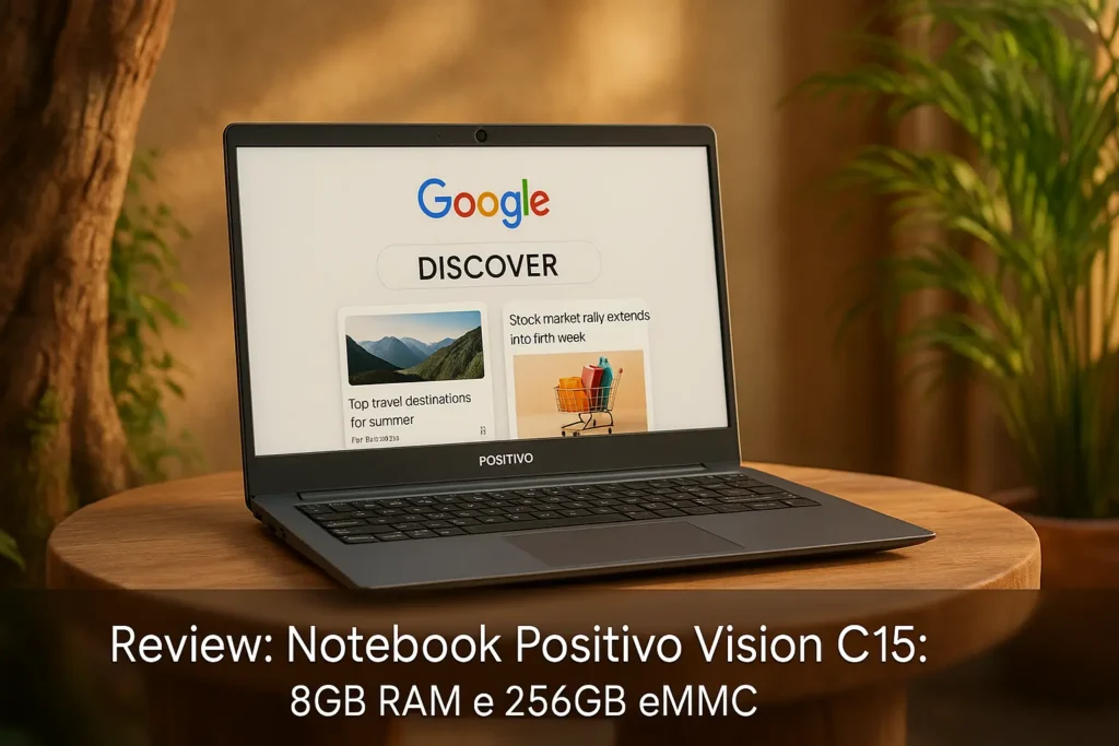 Notebook Positivo Vision C15: 8GB RAM e 256GB eMMC