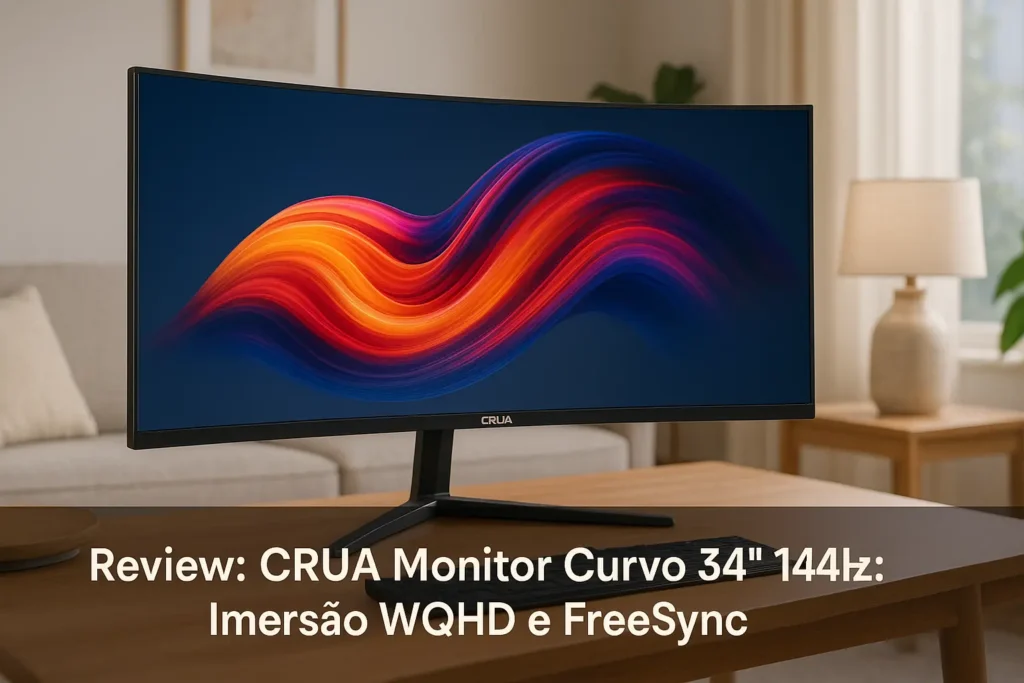 CRUA Monitor Curvo 34” 144Hz: Imersão WQHD e FreeSync