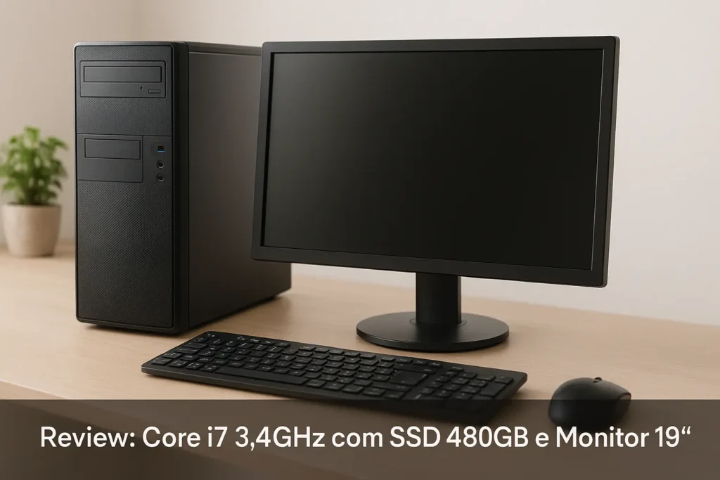 Computador Core i7 3.4GHz com SSD 480GB e Monitor 19"