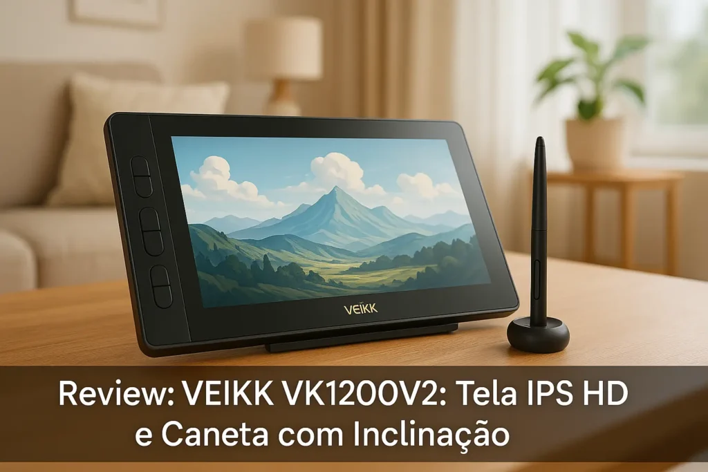 VEIKK VK1200V2: Tela IPS HD e Caneta com Inclinação
