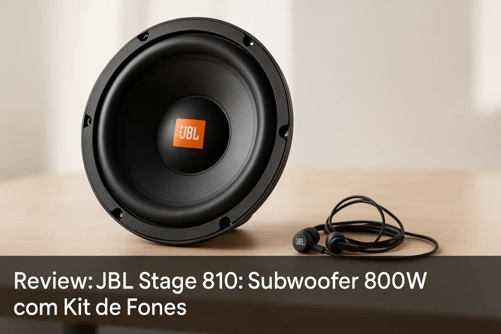 JBL Stage 810: Subwoofer 800W com Kit de Fones