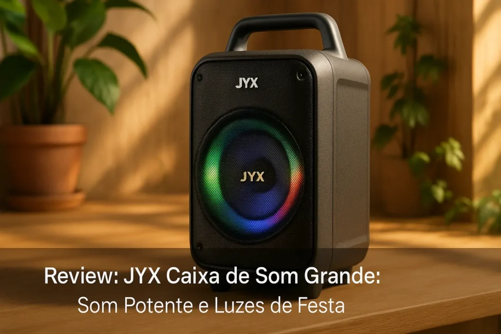 JYX Caixa de Som Grande: Som Potente e Luzes de Festa