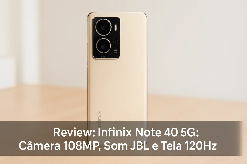 Infinix Note 40 5G: Câmera 108MP, Som JBL e Tela 120Hz
