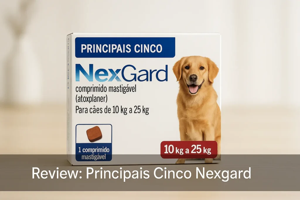 Principais Cinco nexgard 10kg a 25kg 1 tablet