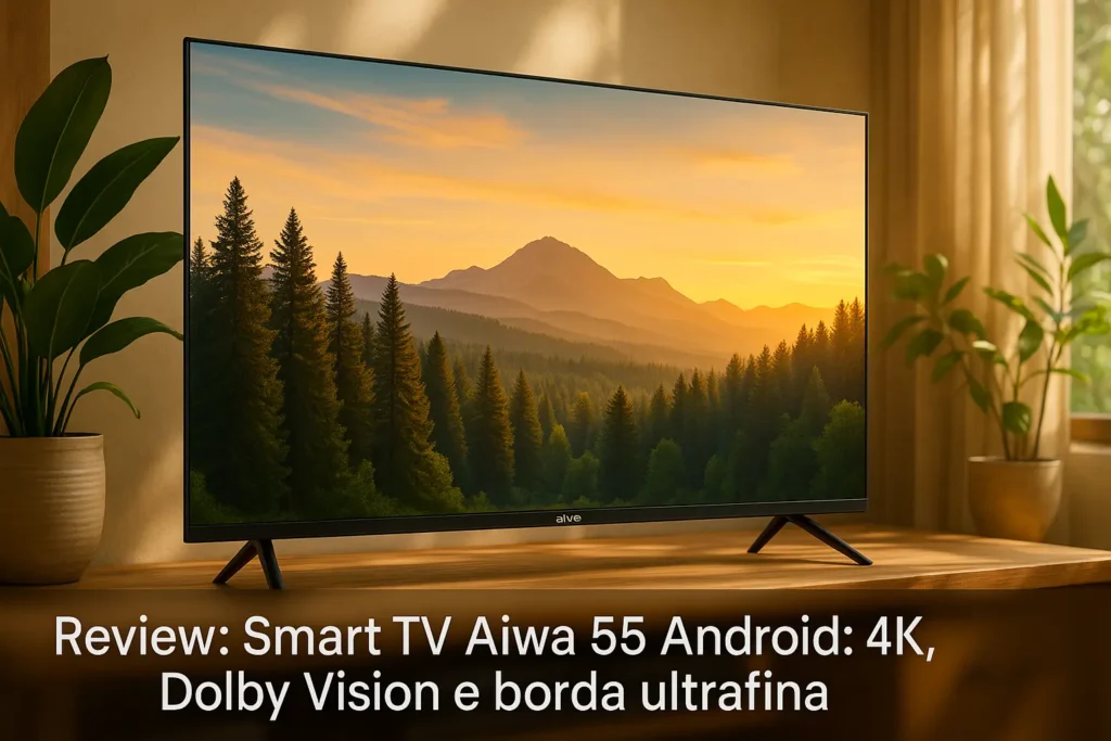 SmartTV Aiwa 55 Android: 4K, Dolby Vision e borda ultrafina