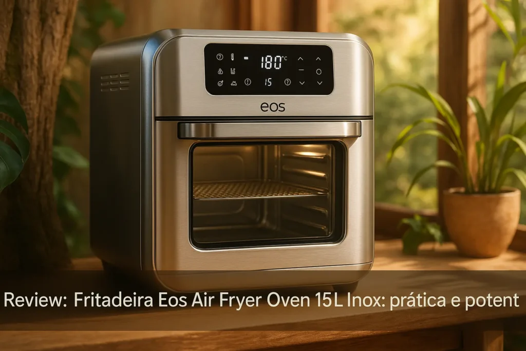 Fritadeira Eos Air Fryer Oven 15L Inox: prática e potente