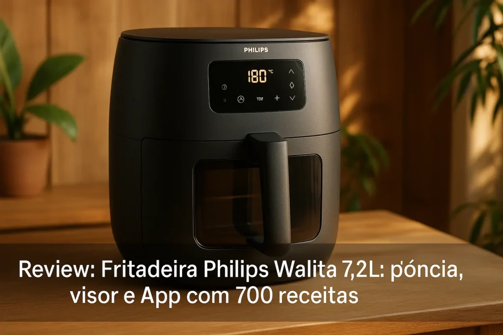 Fritadeira Philips Walita 7,2L: potência, visor e App com 700 receitas