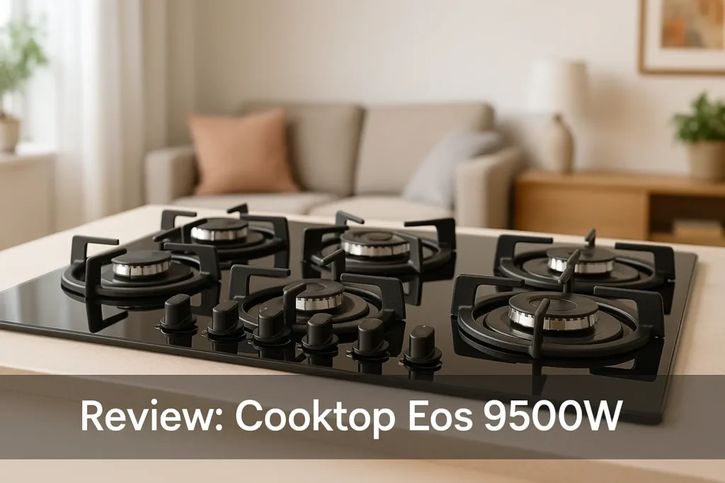 Cooktop Eos 9500W: potência e segurança em 5 bocas