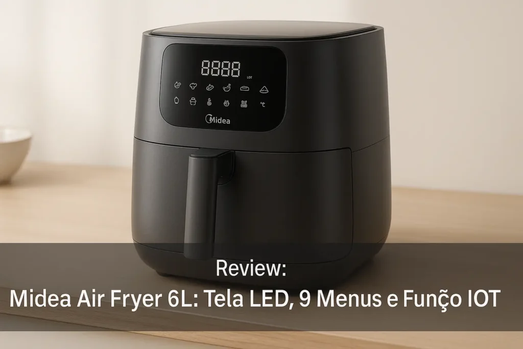 Midea Air Fryer 6L: Tela LED, 9 Menus e Função IOT