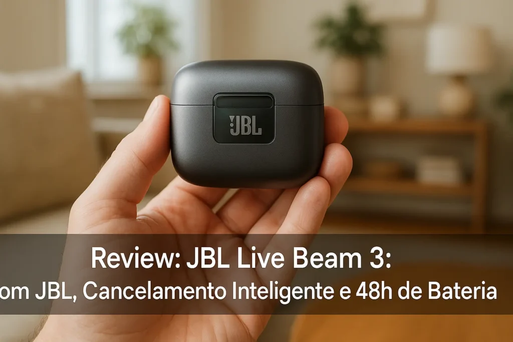 JBL Live Beam 3: Som JBL, Cancelamento Inteligente e 48h de Bateria