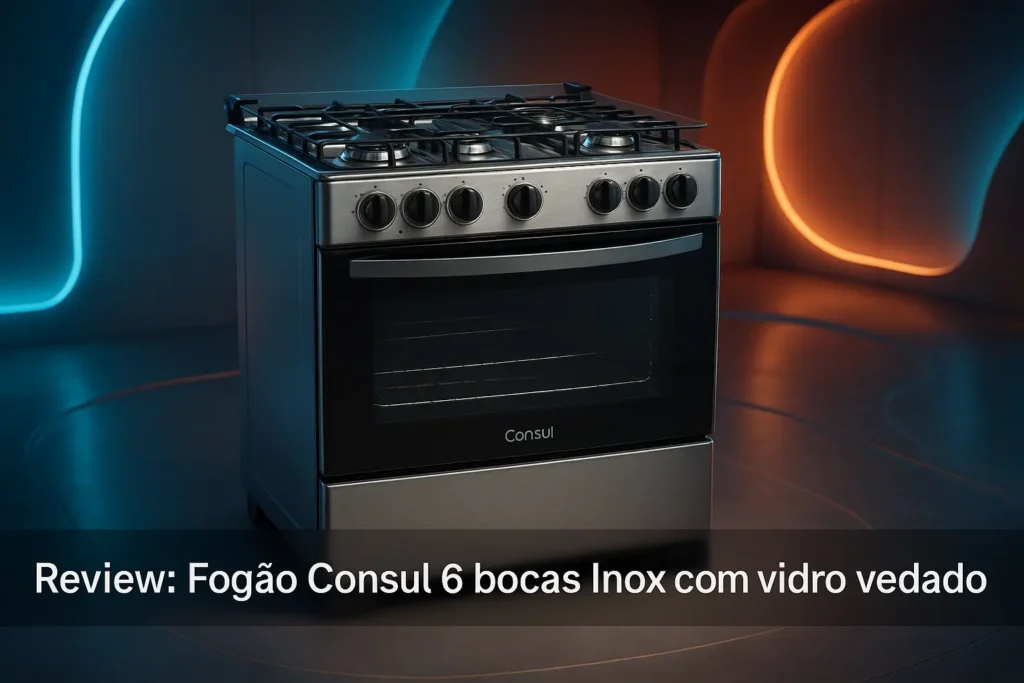 Fogão Consul 6 bocas Inox com vidro vedado