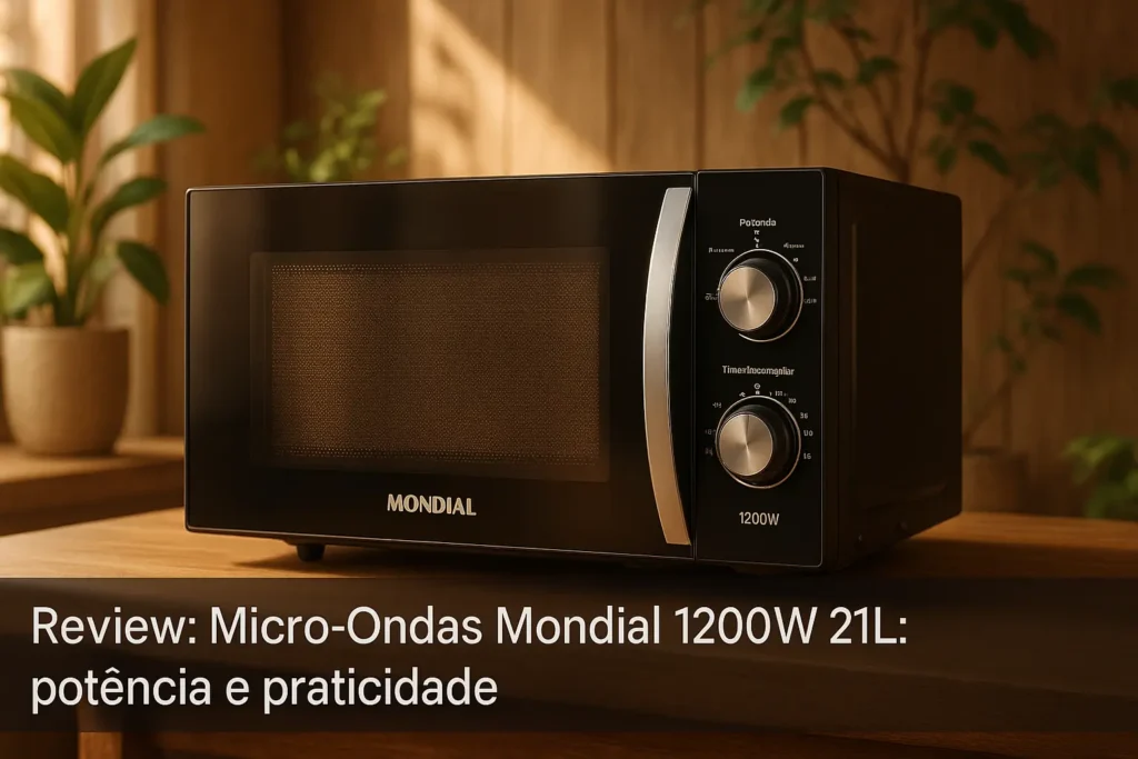 Micro-Ondas Mondial 1200W 21L: potência e praticidade