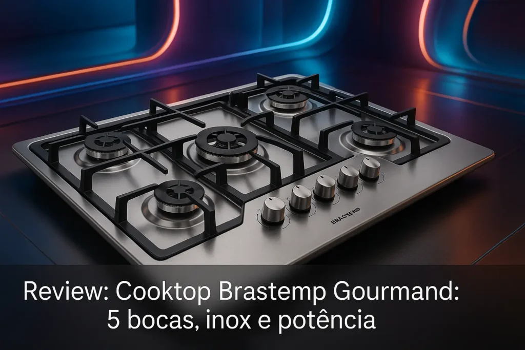 Cooktop Brastemp Gourmand: 5 bocas, inox e potência